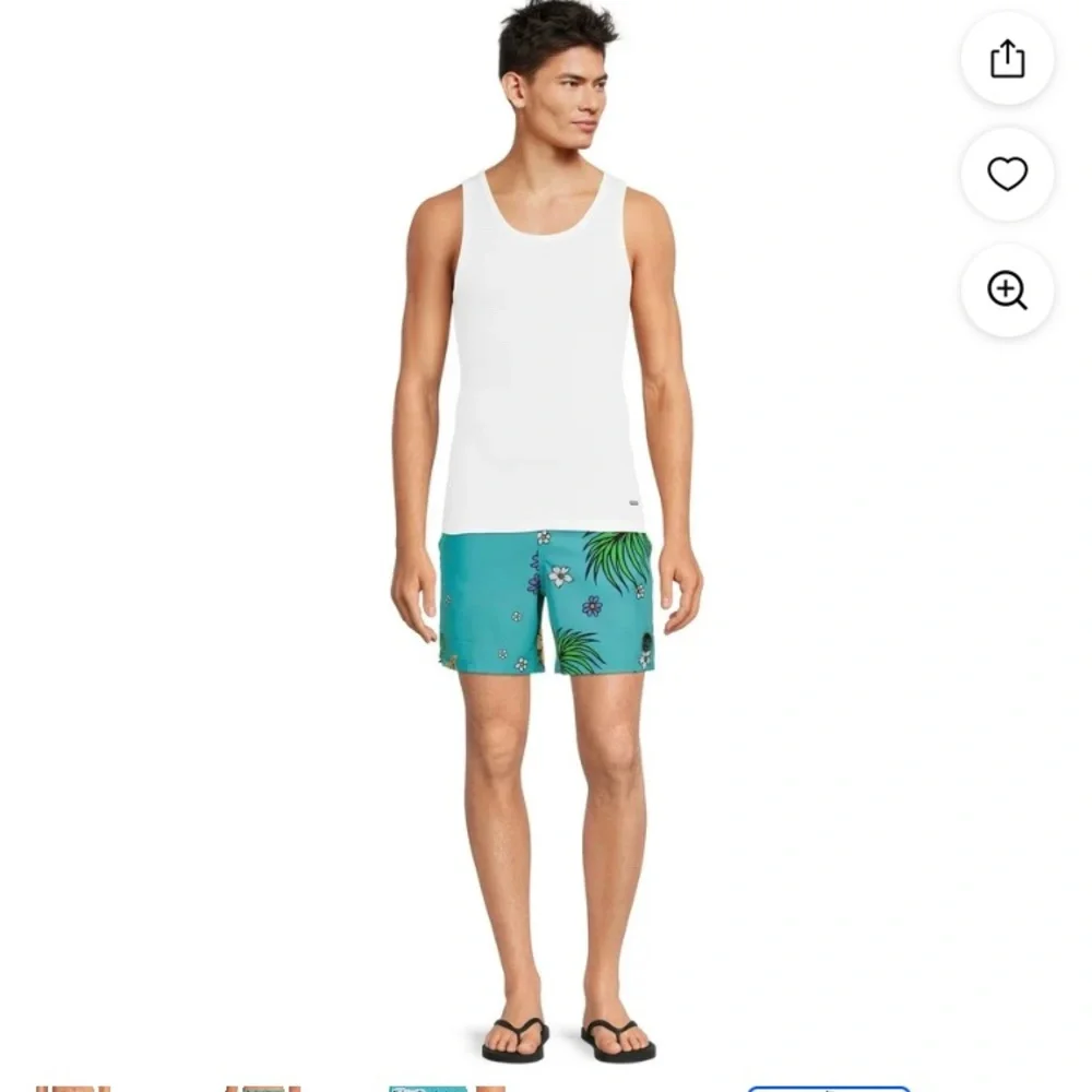 Neff men’s blue Hawaiian pattern swim trunks size L